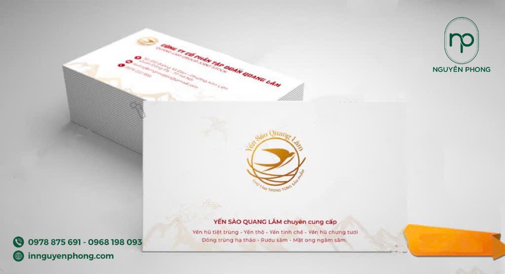 in card visit yến sào bằng chất giấy mỹ thuật